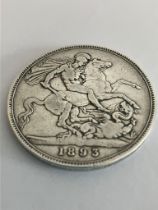 Victorian SILVER CROWN 1893 In very fine/extra fine condition. A high grade coin with Bold and clear