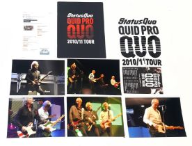 A Status Quo 2010/11 Tour Memorabilia Package. Includes: Brochure, tour list, carrier bag and signed