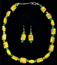 A rare, hand-made, vintage (probably mid 60s) very unusual, Murano glass necklace and matching