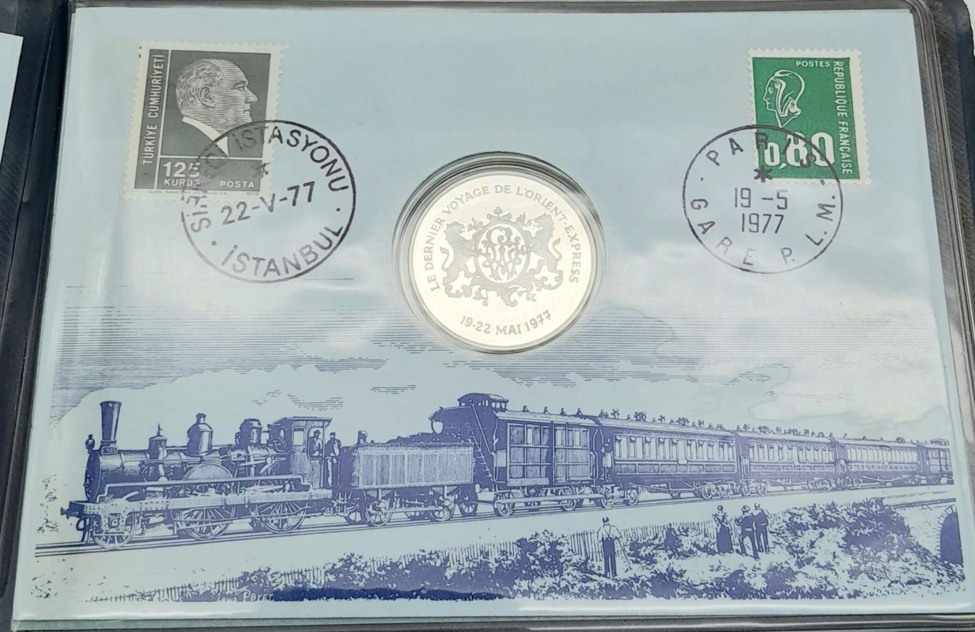 Mint Condition ‘The Orient Express Medallic First Day Cover’ Silver Medal and Stamp Set. 19.5.77. In - Image 2 of 6