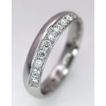 A 950 Platinum Diamond Half Eternity Ring. Size M/N. 6.5g total weight. Ref: 15813