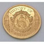 A 14K Yellow Gold Battle of The Somme Miniature Gold Coin.