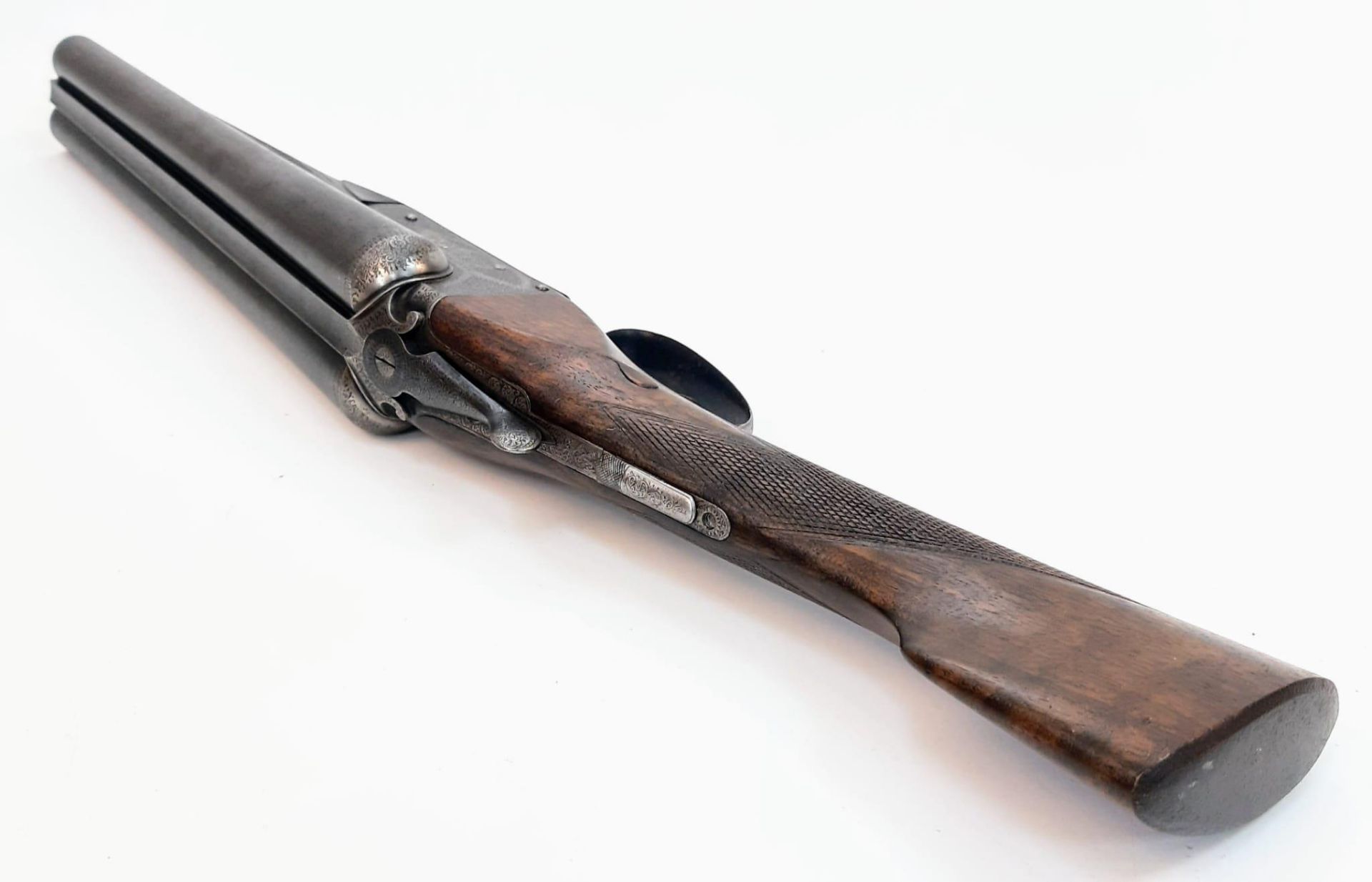 A Vintage Deactivated 12 Gauge Side by Side Sawn-Off Shotgun. This British Mortimer made gun has - Bild 4 aus 12