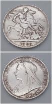 An 1898 Queen Victoria Silver Crown. VF/EF grade but please see photos.