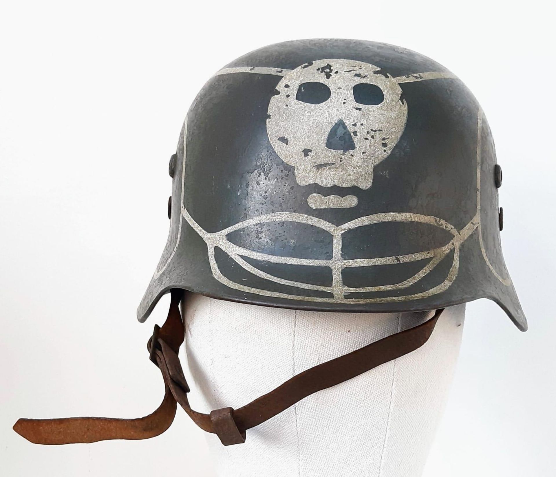 A Finnish 4th Division Kev Os 4 “White Death Unit” Helmet.
