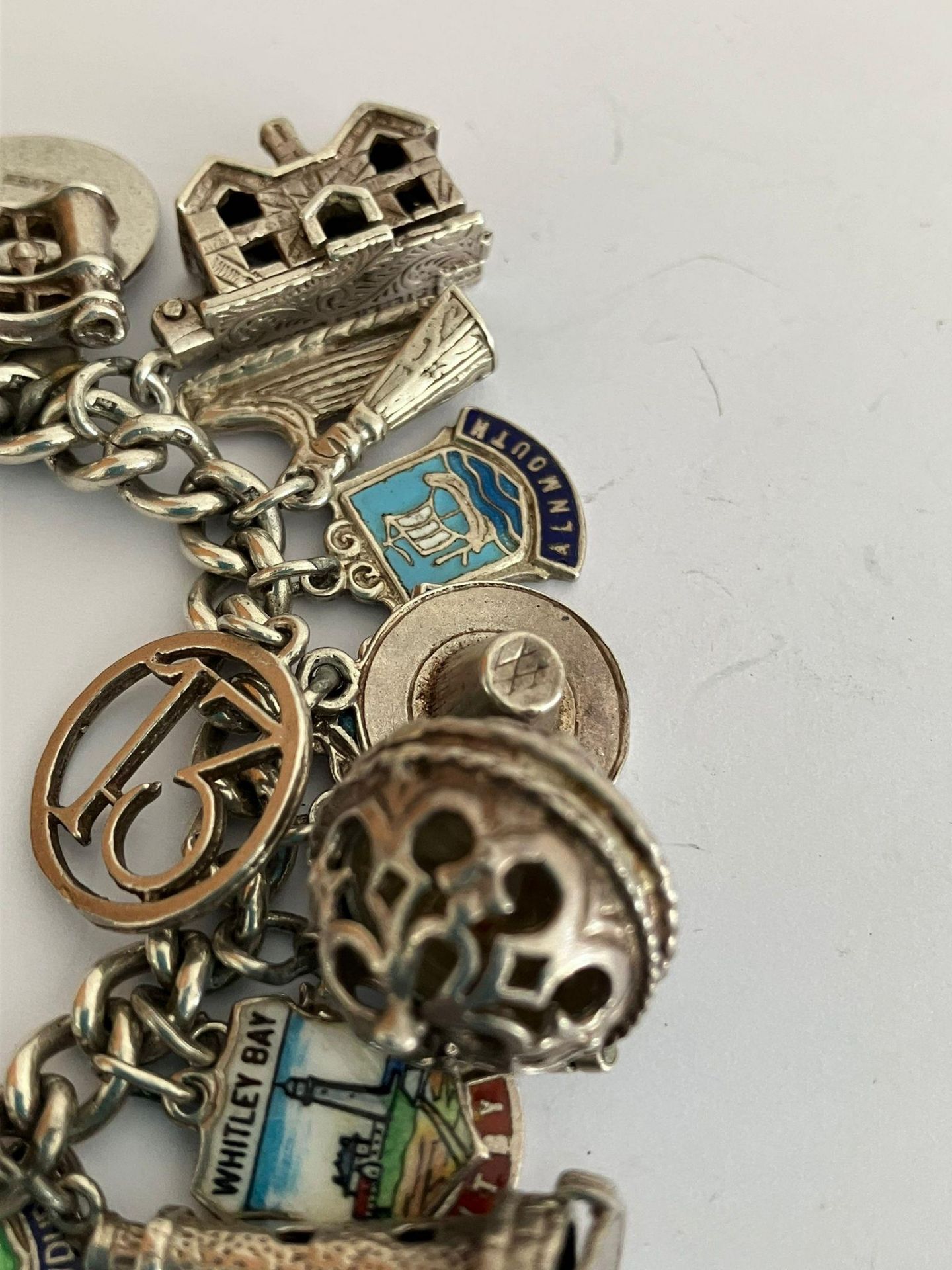 Vintage SILVER CHARM BRACELET Absolutely packed with charms ,having many unusual pieces, To - Image 7 of 8