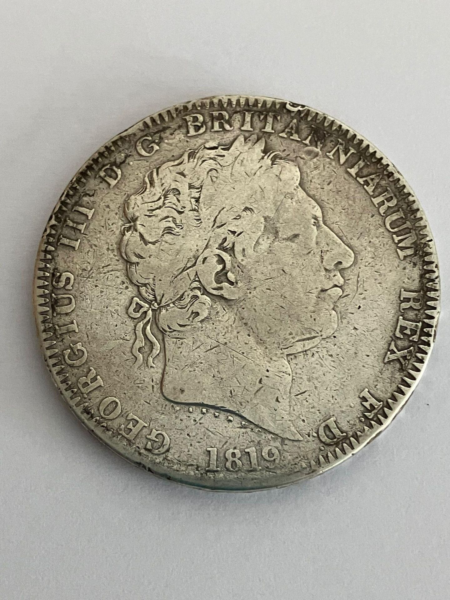 1819 GEORGE III SILVER CROWN. Fair condition. Please see pictures.