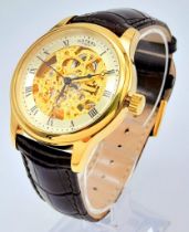 An Excellent Condition Men’s Rotary Automatic Watch Model GS02519/09- Skeleton Front and Back.