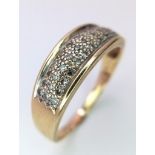 A 9K YELLOW GOLD DIAMOND BAND RING 0.25CT approx 3.04G SIZE S ref: SC 1020