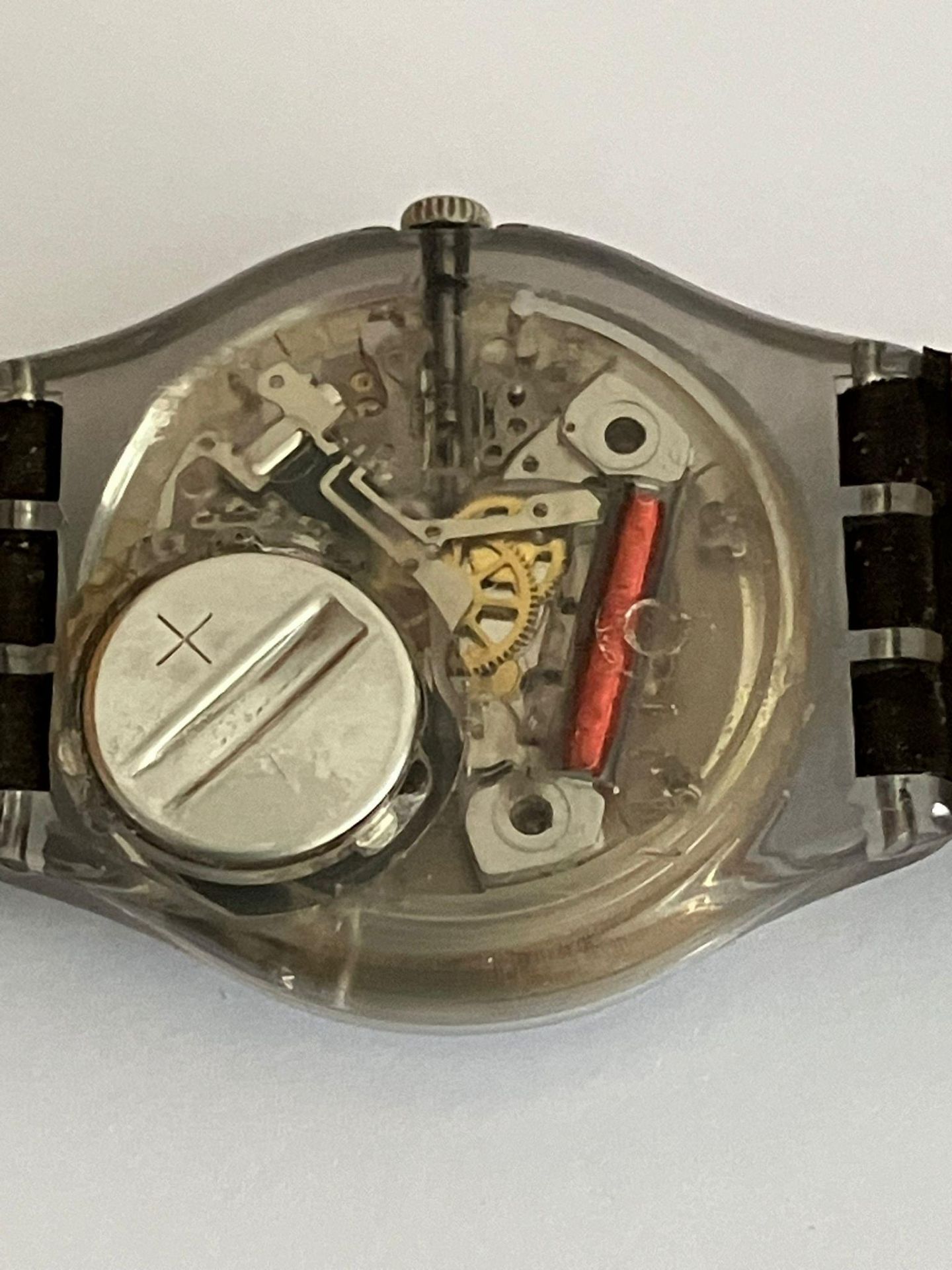 Vintage SWATCH WATCH. Blue face model with sweeping second hand and date window . Perspex case - Image 2 of 3