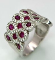 A Sterling Silver Fancy Stone Set Ring. Size M, 4.9g total weight. Ref: 7844