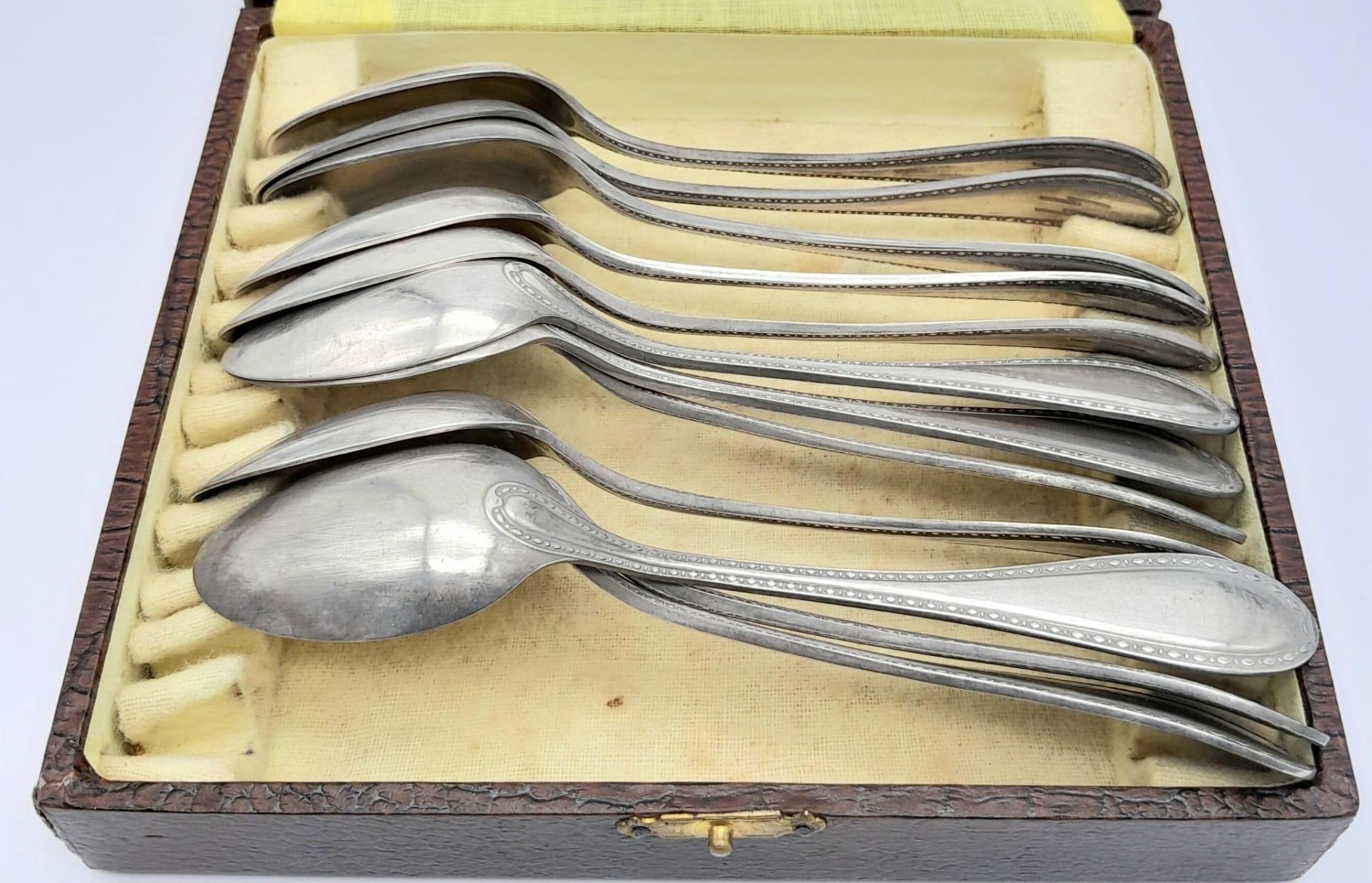 3rd Reich Waffen SS Set of 12 Silver Spoons with makers mark one the bowls. Tested as .800 Silver. - Bild 3 aus 4