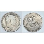 An 1819 George III Silver Crown - F grade but please see photos.