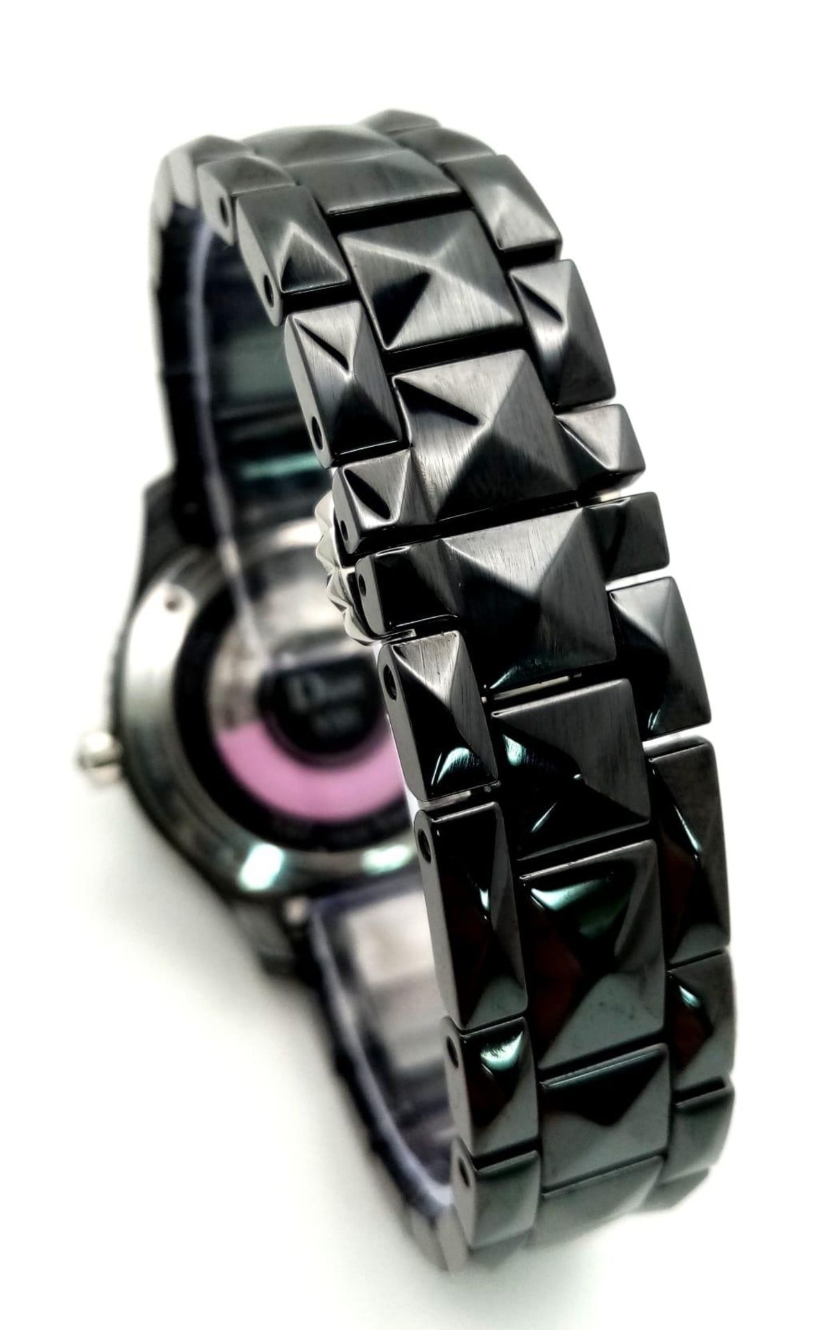 A Christian Dior VIII Automatic Ladies Watch. Black ceramic bracelet and case - 34mm. Black dial - Image 6 of 10