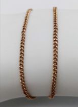 A 9K Yellow Gold Thin Curb Link Necklace. 36cm length. 4.2g weight.