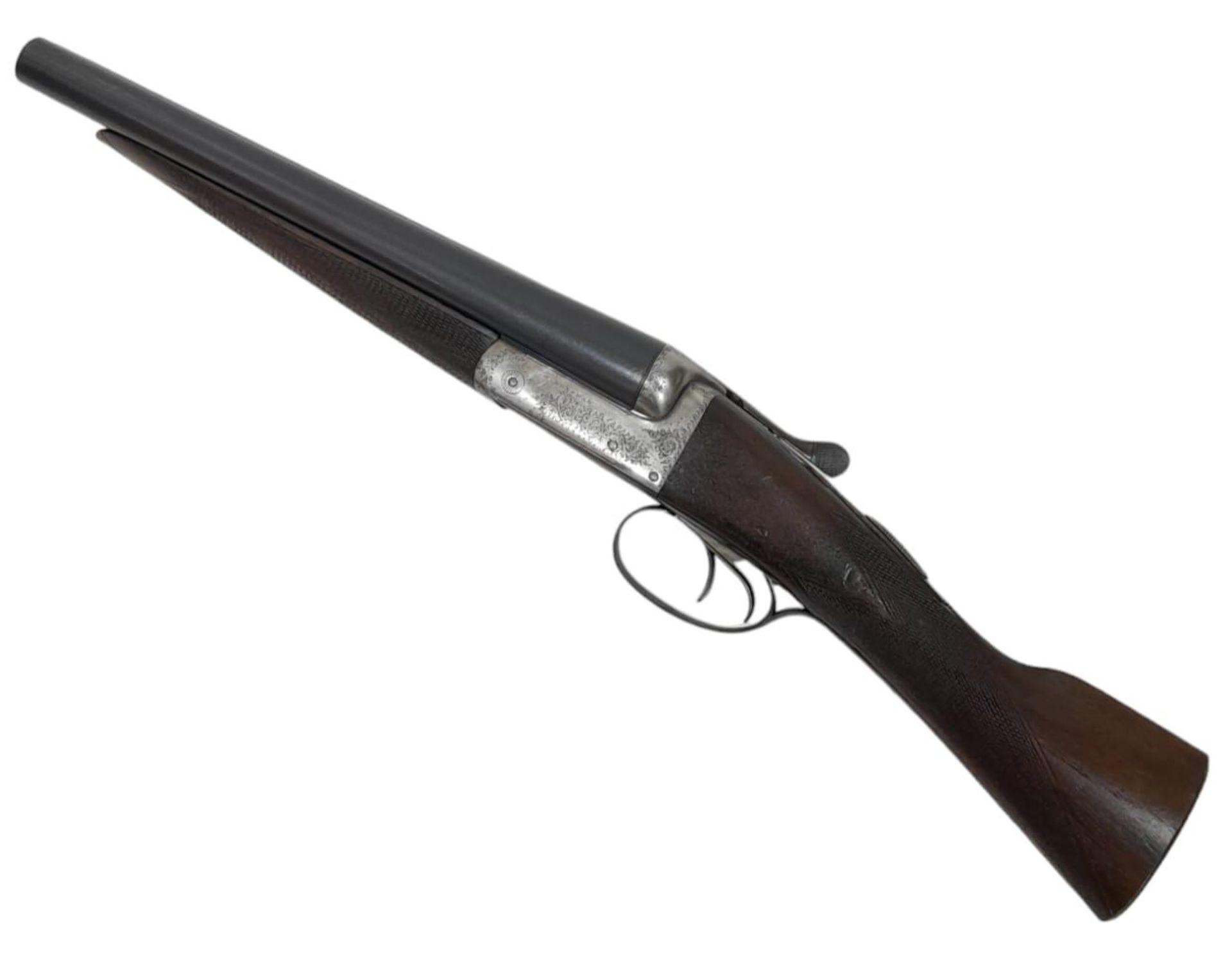 A Vintage Deactivated 12 Gauge Side by Side Sawn-Off Shotgun. This British Rosson Hensman made gun - Bild 2 aus 11