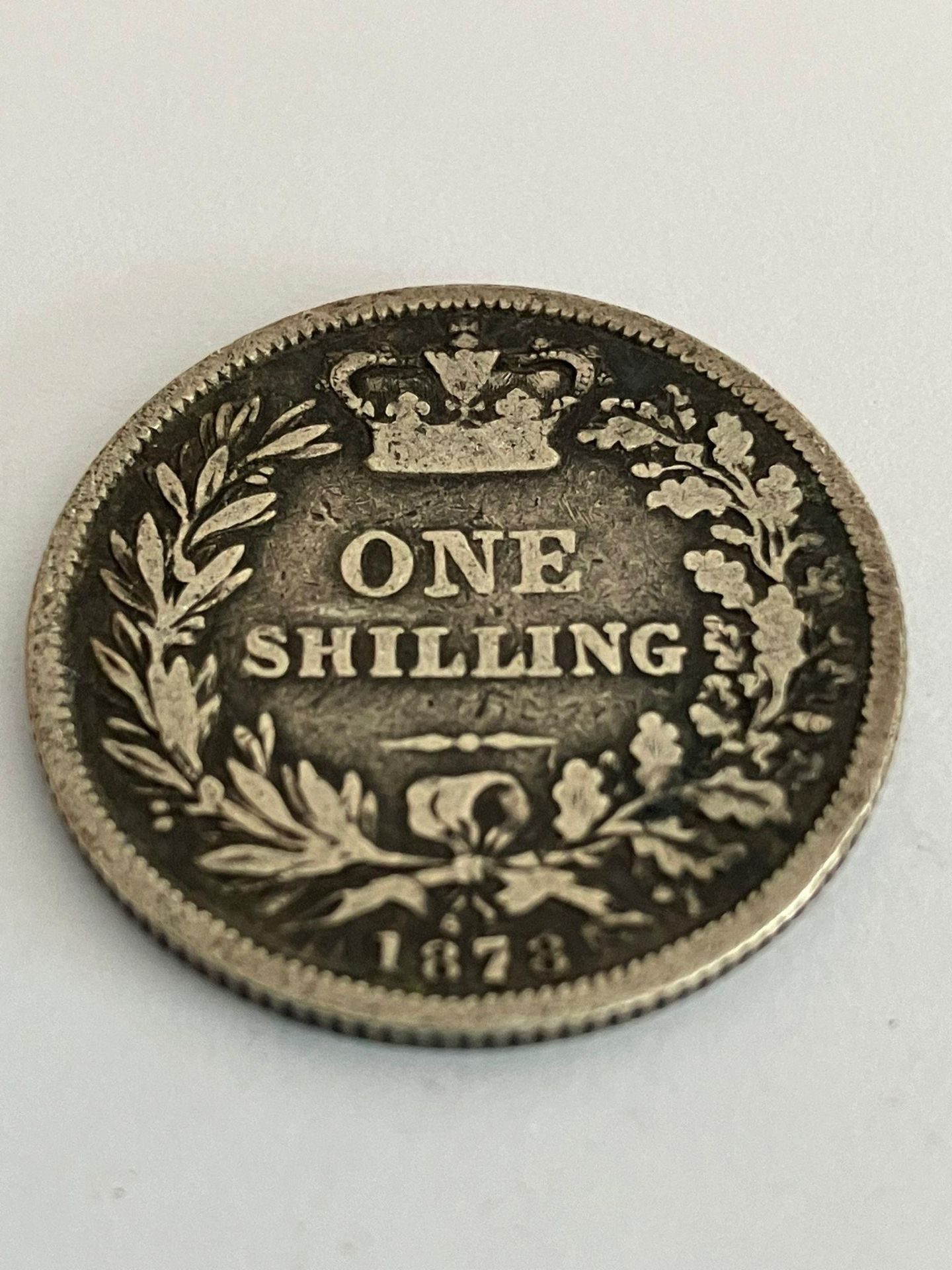 1878 Victorian SILVER SHILLING. Young head. Fine condition.