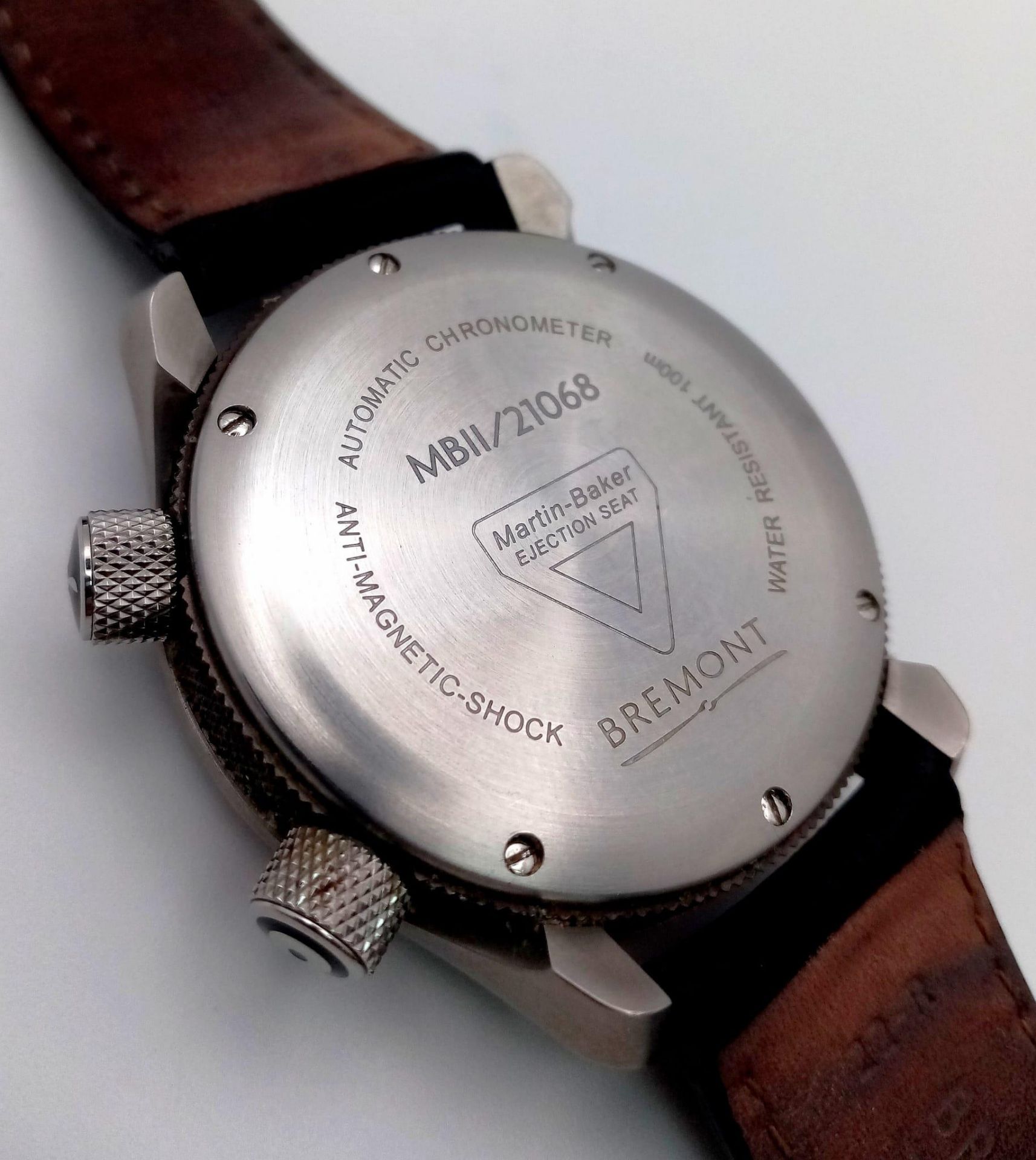 A STYLISH "BREMONT" AUTOMATIC CHONOMETER WITH ORIGINAL BOX AND RECEIPT ALSO COMES WITH WATCH - Image 6 of 10