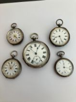 Selection of Antique POCKET WATCHES Mainly SILVER. af.