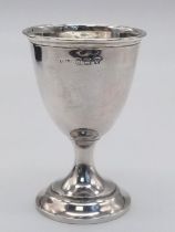 An antique sterling silver goblet. Full hallmarks Birmingham, 1920. Total weight 36.9G. Height: 8.