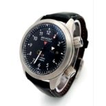 A STYLISH "BREMONT" AUTOMATIC CHONOMETER WITH ORIGINAL BOX AND RECEIPT ALSO COMES WITH WATCH