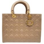 A Christian Dior Large Lady 'Diana' Dior Bag, quilted patent leather with gold tone hardware and