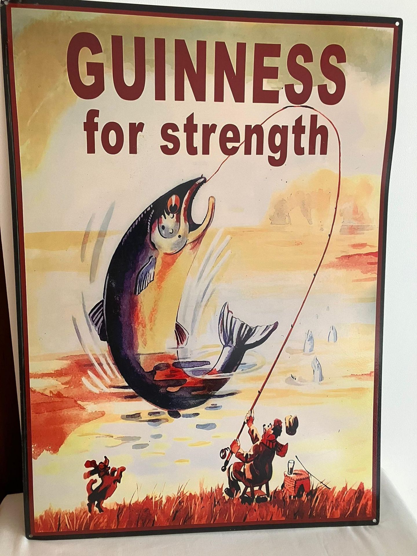 Vintage GUINNESS METAL SIGN. Extremely large at 50 x 70 cm. (20 x 28”).af.