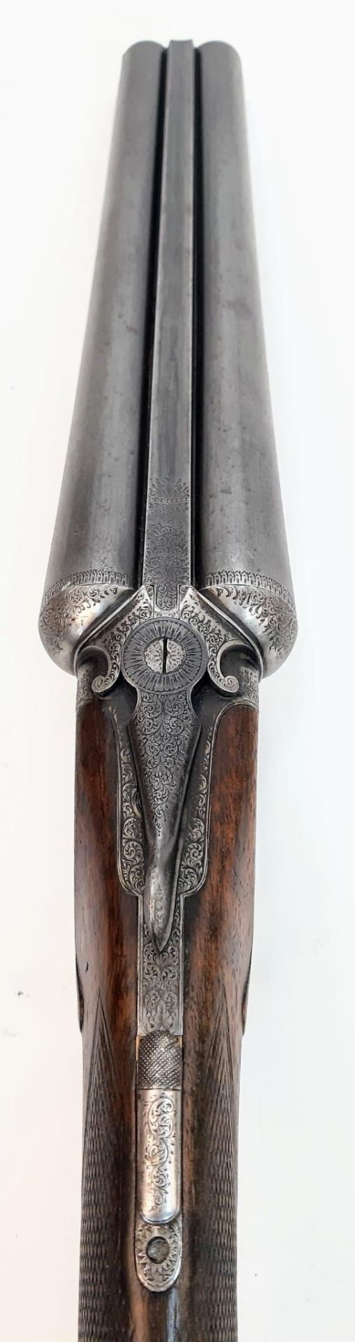 A Vintage Deactivated 12 Gauge Side by Side Sawn-Off Shotgun. This British Mortimer made gun has - Image 5 of 12