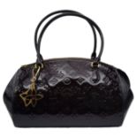 Louis Vuitton Sherwood PM Shoulder Bag. Features a Purple Monogrammed Patent Leather exterior with