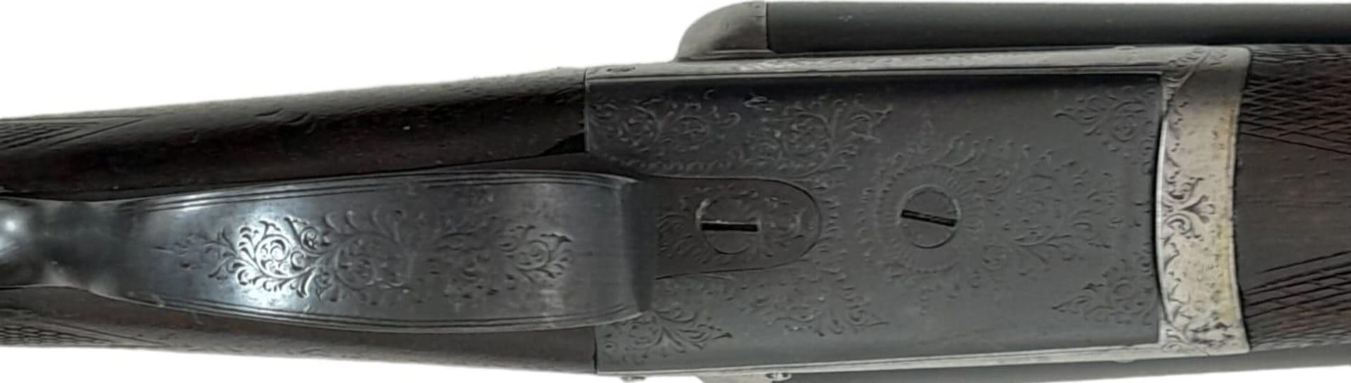 A Vintage Deactivated 12 Gauge Side by Side Sawn-Off Shotgun. This British Rosson Hensman made gun - Image 6 of 11