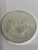 1995 USA SILVER EAGLE / WALKING LADY SILVER DOLLAR. Conditional uncirculated. Minted in PURE