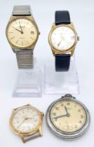 An Eclectic Mix of Four Vintage Ingersoll Time Pieces - As found