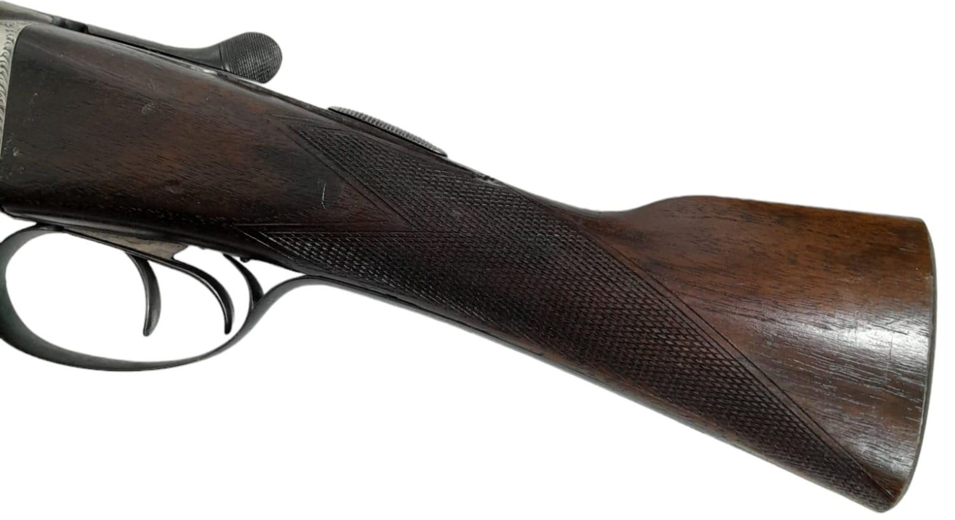A Vintage Deactivated 12 Gauge Side by Side Sawn-Off Shotgun. This British Rosson Hensman made gun - Bild 7 aus 11