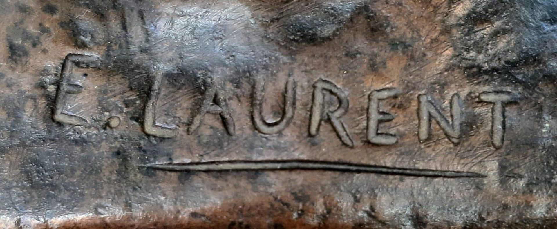 Magnificent Bronze Statue titled, Joan of Arc shepherdess listening to the voices by Eugène - Image 7 of 7