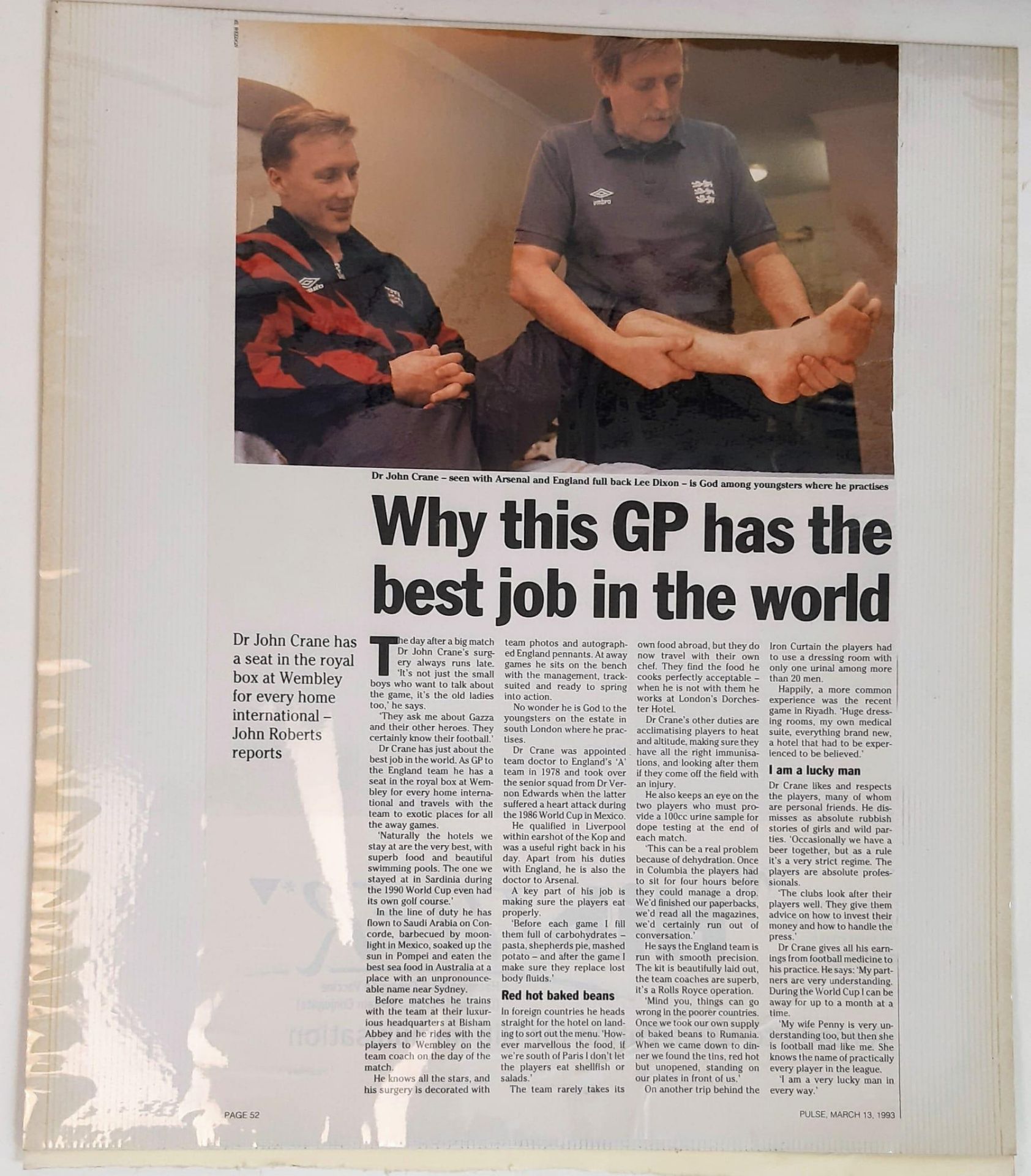 Press Cuttings Scrapbook of Dr John Crane - GP to the England Football Team at the World Cup 90 - Image 2 of 5