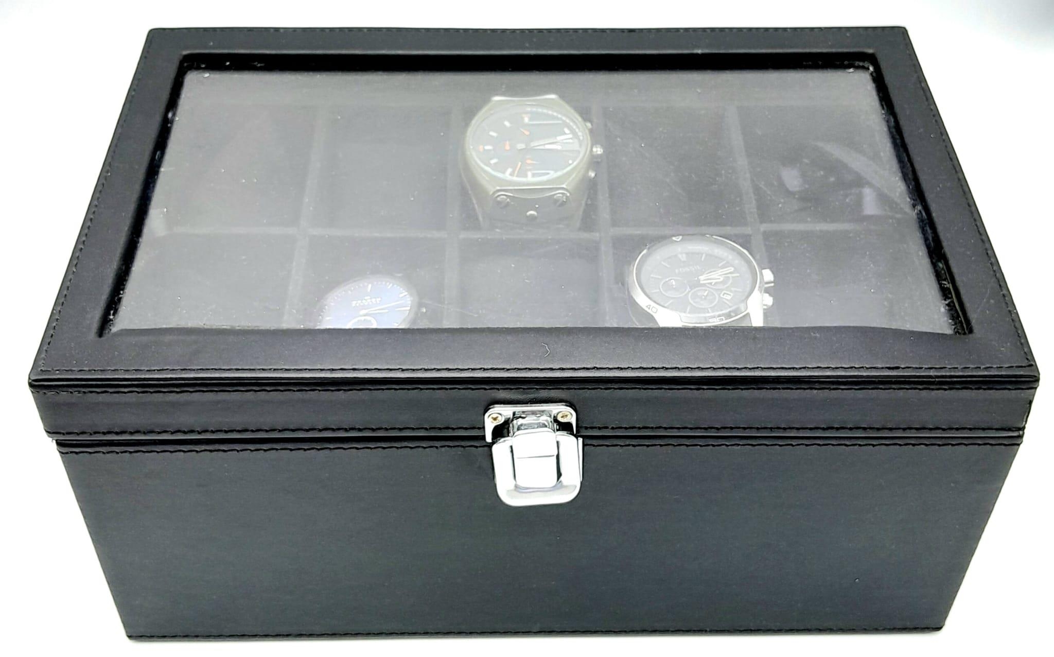 A Parcel of Three Men’s Watches and a 20 Watch Two Tier Leatherette Display Case Comprising; 1) A - Image 9 of 9