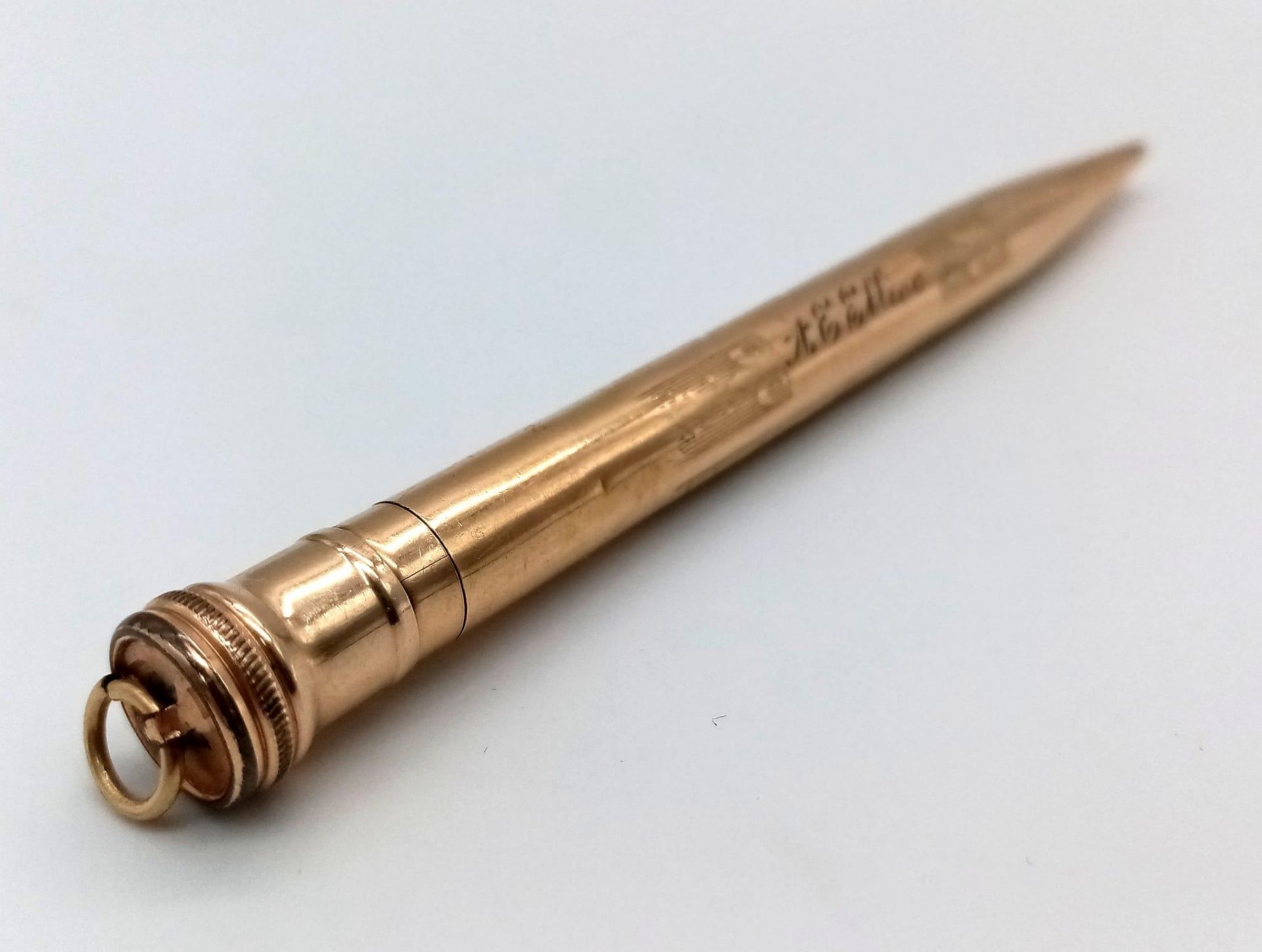 A vintage Redipoint Rolled gold pen. Beautiful engraved design, measures 11cm and weighs 15.10 grams - Image 3 of 5