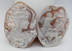 2 X LARGE HAND CARVED CAMEOS ref: AS 5004