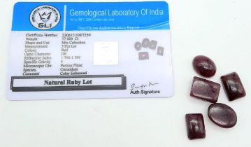 A 57cts Cabochon Ruby Gemstone Lot. Comes with the GLI Certificate