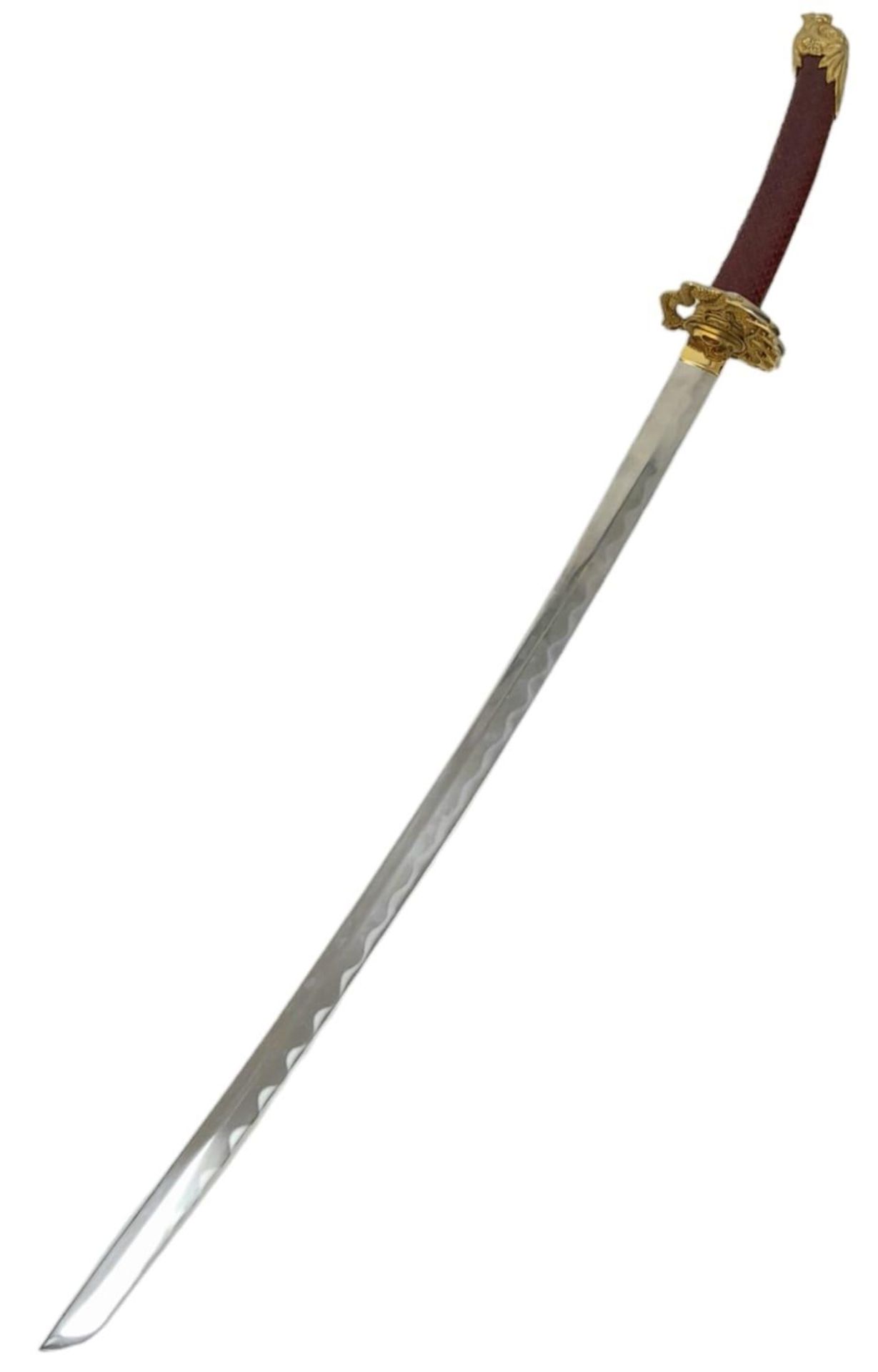 An Excellent Condition, Highly Decorative, Dragon Detail, Modern Display Katana Sword. 105cn Length. - Bild 7 aus 9