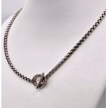 A STERLING SILVER GENUINE LINKS OF LONDON T BAR NECKLACE 31.2G 50.8cm length ref: 8137