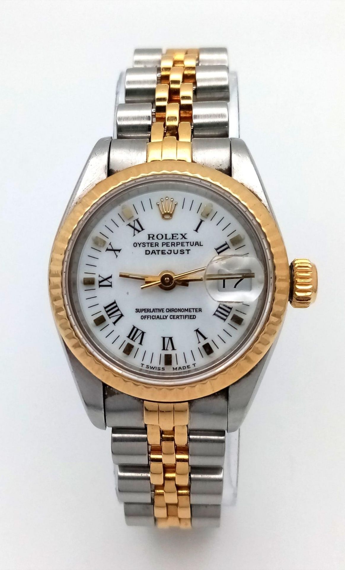A Rolex Oyster Perpetual Datejust Bi-Metal Ladies Watch. Gold and stainless steel bracelet and - Bild 2 aus 8