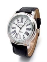 A Men’s Unworn Roman Numeral Face Quartz Watch by Montine. 43mm Including Crown. Comes with Box