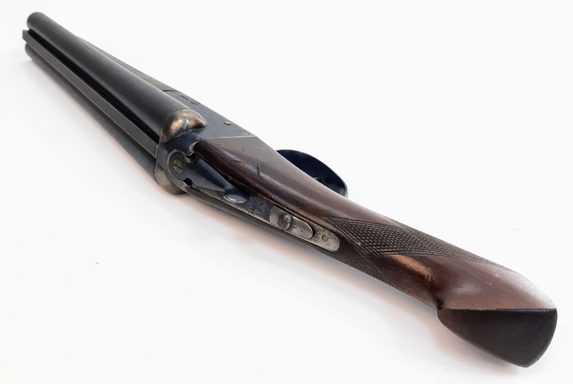 A Wonderful Vintage Deactivated 12 Gauge Side by Side Sawn-Off Shotgun. This Spanish AYA made gun - Image 4 of 12