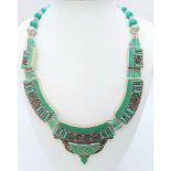 A vintage, rare and very collectable Navaho-Native American handmade necklace. Unmarked and untested