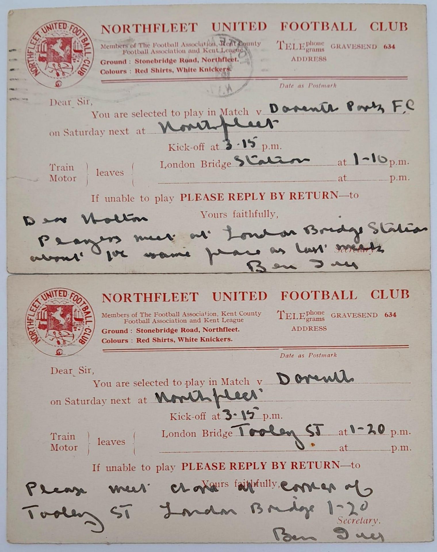 An Eclectic Piece of Football Memorabilia - Two letters from London Films football club believe to - Image 4 of 5
