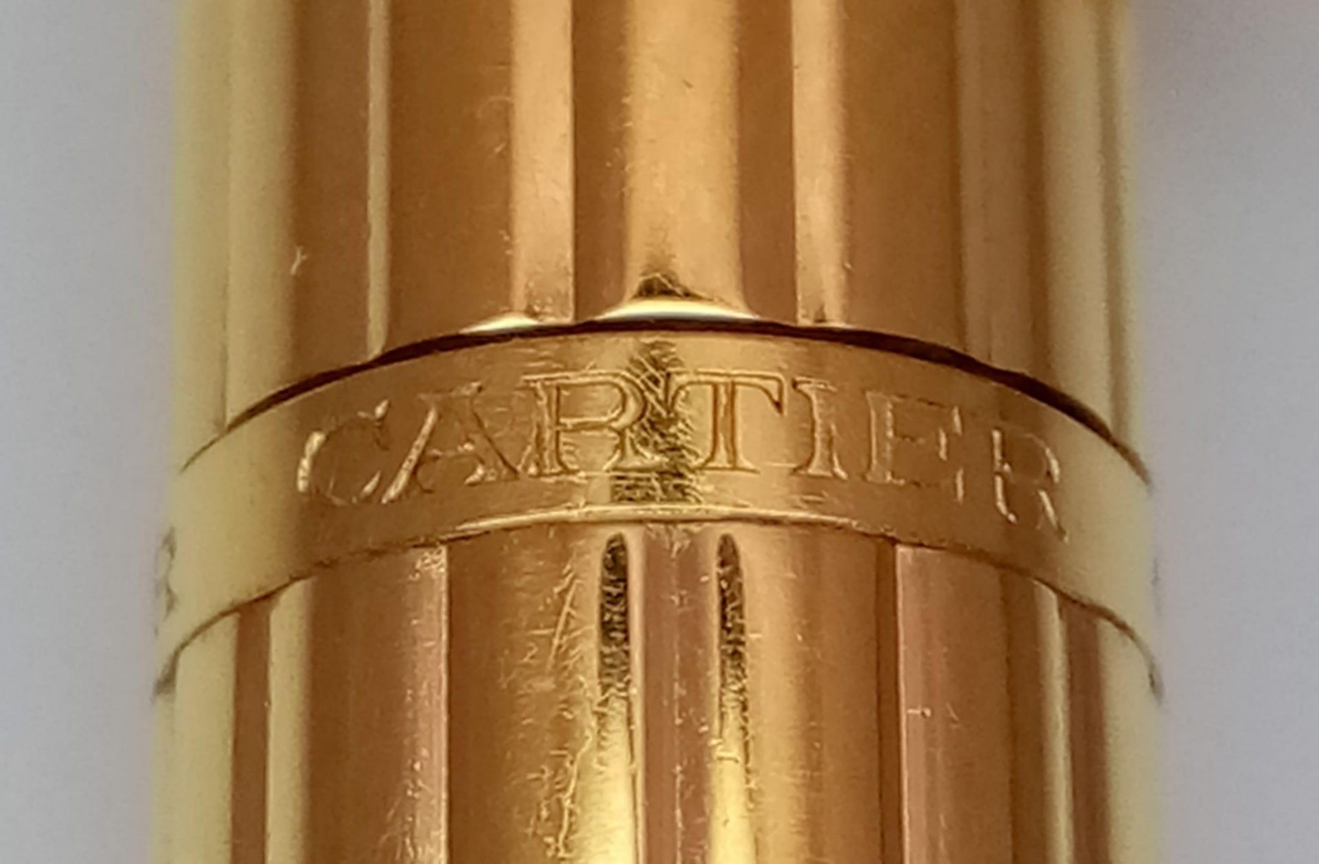 A Cartier Santos Gold Plated Ballpoint Pen. In good condition and working order. Ref: 14893 - Image 6 of 6