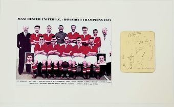 Eleven Signatures of the Manchester United 1952 Division 1 Champions Team! An ultra collectible