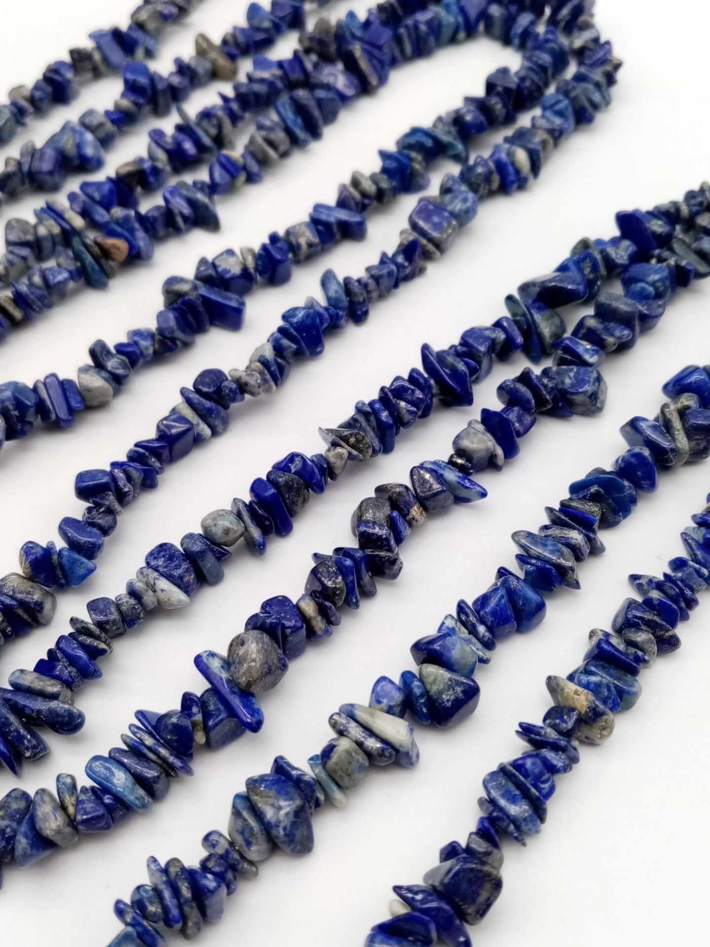 Two Natural Rough Gemstone Rope Length Necklaces. Lapis Lazuli and Turquoise. Both 150cm. - Image 5 of 6