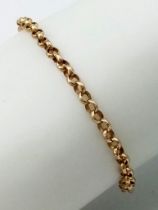 A 9 K yellow gold chain bracelet, length: 20 cm, weight: 1.4 g.